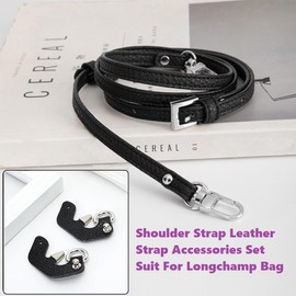 Mini Bag Strap Kit，Bag Straps Crossbody Replacement，Purse Straps Kit，Adjustable Leather Shoulder Strap,Replacement Strap，Purse Straps Replacement for Le Pliage,Handbag Crossbody Should(Black)