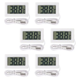 AITRIP 5 Pcs Digital LCD Thermometer Temperature Monitor with External Probe for Fridge Freezer Refrigerator Aquarium (Black)