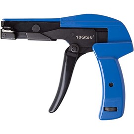 10Gtek Cable Tie Gun - Fastening and Cutting Tool with Handle Special for Nylon Cable Tie Fasten and Cut Cables in Blue