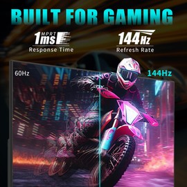 Viewedge Gaming Monitor 27 Inch FHD 144hz, 1ms IPS 1080p Computer Monitor with 110% sRGB, Bluelight Filter, HDMI & VGA Port, Support Freesync and Wall Mount