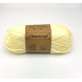 Smartcarft Super Soft Glossy Knitting Yarn 100g 8ply Acrylic Baby Wool (Cream)