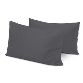 Yorkshire Bedding Pillow Cases 2 Pack - Brushed Microfiber Housewife Pillowcase Hypoallergenic Pillow Cover Standard Size with Envelope Closure (Charcoal, 50 x 75 cm)