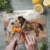 CounterArt Southwest Horses 3mm Heat Tolerant Tempered Glass Cutting Board