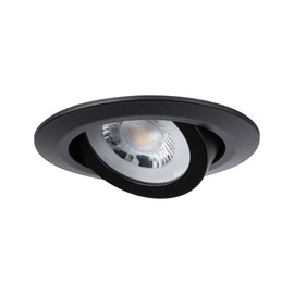 Paulmann 93367 LED Recessed Light Set Swivelling Warm White Round Including 3 x 6 Watt Recessed Spotlights Black Matt Plastic Spotlight 3000 K