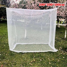 Outdoor Camping Mosquito Net, Large Size White Mesh Insect Netting for Camping, Picnic, Outdoor Trips (No-Opening 83"x79"x71")