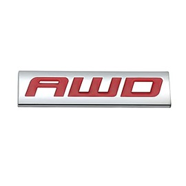 1Pc AWD Logo Emblem Tailgate Side 3D Metal Sticker Badge Car Decals - Chrome Finish Metal Emblem AWD Badge Fit for 4 Wheel Drive SUV Off Road Tailgate (Chrome Red)