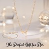 Gold Initial Necklace and Bracelet Set for Women - Jewelry