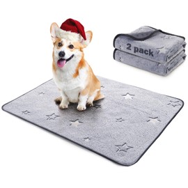 LOOBANI Washable Pee Pads for Dogs, Reusable Pee Pads for Dog Mat Puppy Pads Training Pads Non Slip Whelping Pad for Dog Playpen, Crate, Car, Grey 2 Pack 18 x 24 in