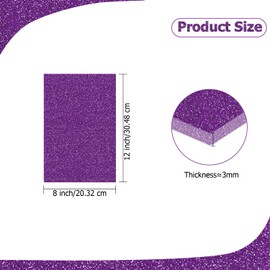 Eszeoee 2 Pack 8'' x 12'' Glitter Purple Acrylic Sheet, 3mm Thick Acrylic Plexiglass Boards for Laser Cutting and DIY Craft Projects