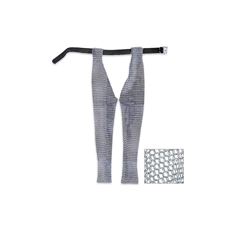 Medieval Warrior Real Chausses Chain Mail Leggings Silver