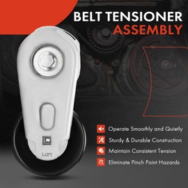 A-Premium Belt Tensioner Assembly with Pulley Compatible with Ford F-250 Super Duty/F-350 Super Duty/F-450 Super Duty/F-550 Super Duty 2008-2010, 6.4L, Replace# 7C3Z6B209A, 7C3Z6B209D