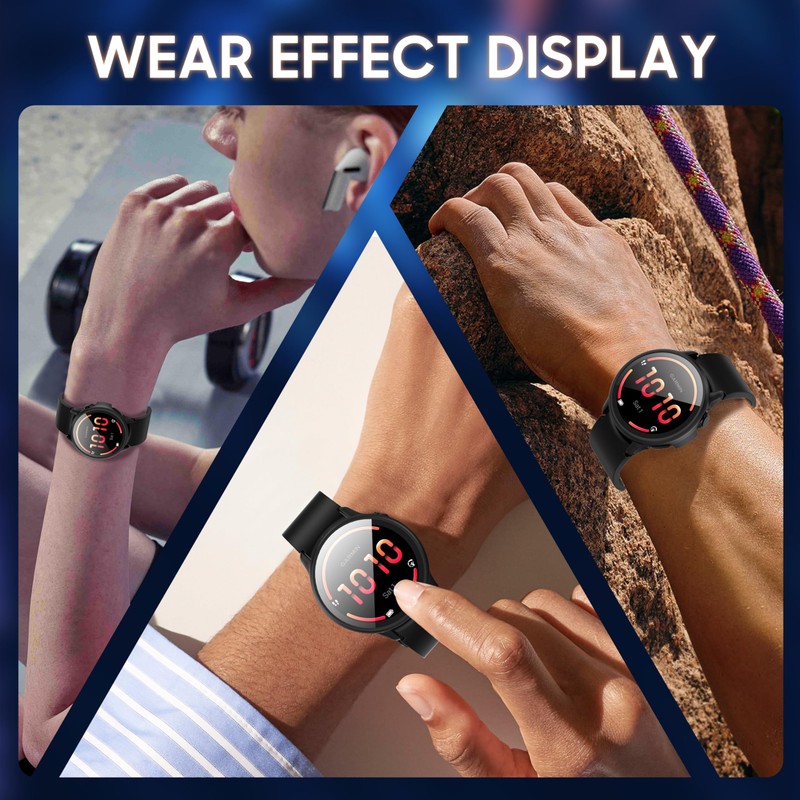 3 Pack for Garmin Vivoactive 6 Case 9H Tempered Glass