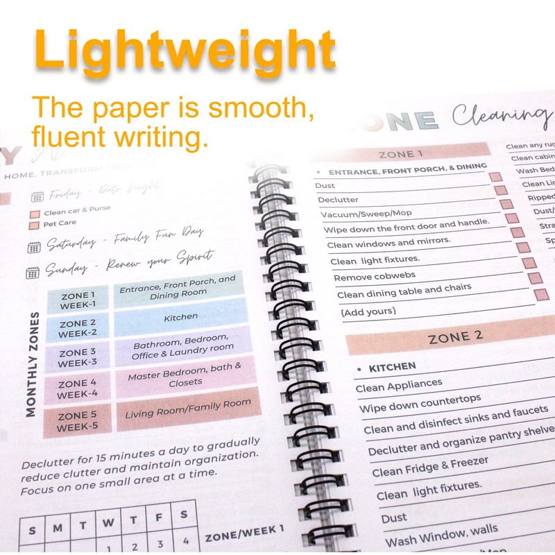Sonjade ADHD Cleaning Planner, Tidy Minds Daily Weekly Monthly Household