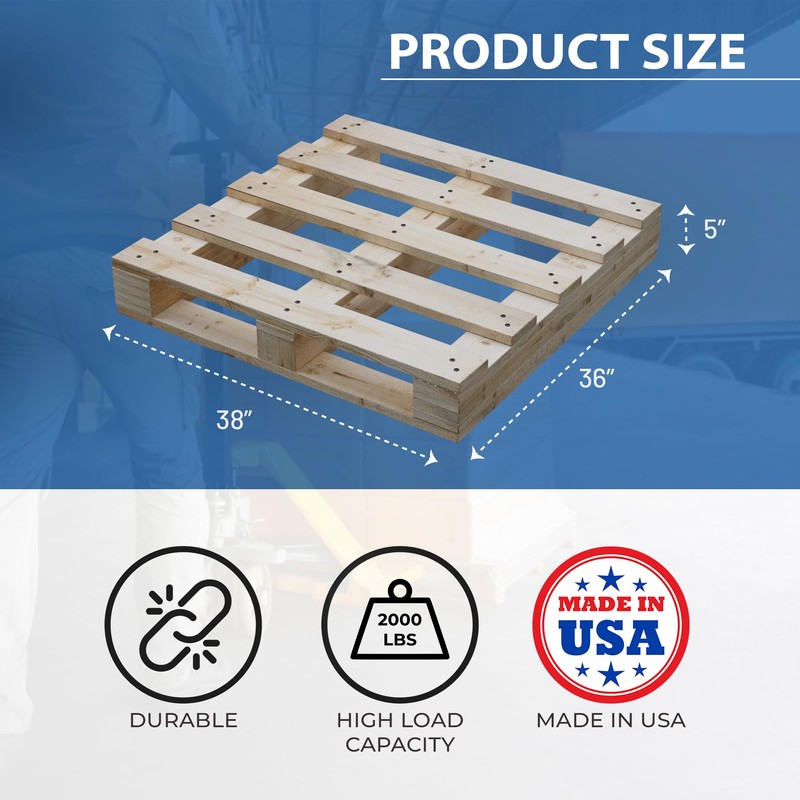 Greaton, Wooden Pallets, Easy for Commercial Use, Strong Sturdy Structure,
