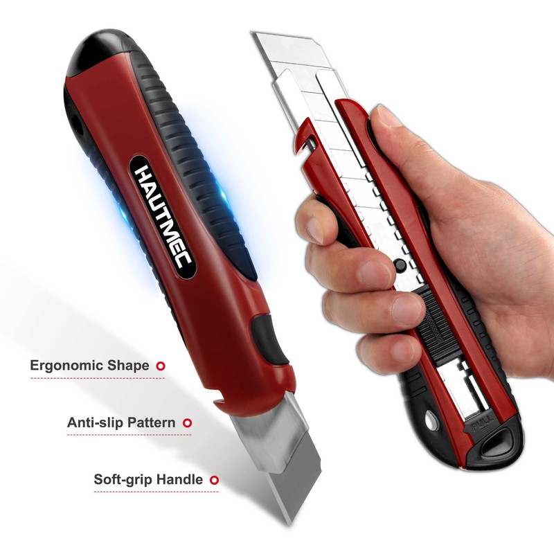 HAUTMEC 25mm Pro Heavy Duty Utility Knife Box Cutter with