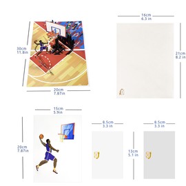 CNLITIHEKA Basketball Pop Up Cards, 3D Sports Birthday Greeting Card, Pop Up Fathers Day Cards, Happy Father's Day Card, Father's Anniversary Card for Dad Husband Men.