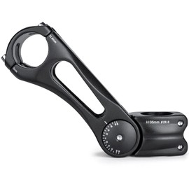 Bike Bicycle Stem - -75 ~ + 50 Degree Adjustable bike Stem- 90/110/145mm Bike Stem Riser for 31.8(1-1/4") Handlebars-Mountain Bike Handlebar Riser Extender for Mountain Road City Bike