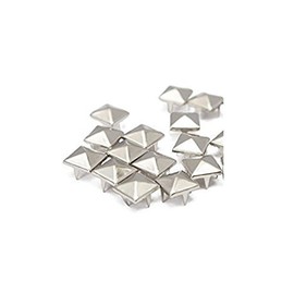 DIY Nailheads Metal Punk Spikes Spots Square Pyramid Studs Pack of 100 PCS (9mm, Silver)