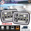 Bricologht Pair 120W 5x7"7x6" Square LED Headlights Hi-Lo Fit Ford