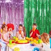 2 Pcs Wicked Party Decorations, Pink and Green Tinsel Curtains,