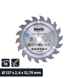 kwb Circular Saw Blade 127 x 12.75 mm, Fast Cutting, Suitable for Softwood, Hardwood, Plywood, and Chipboard
