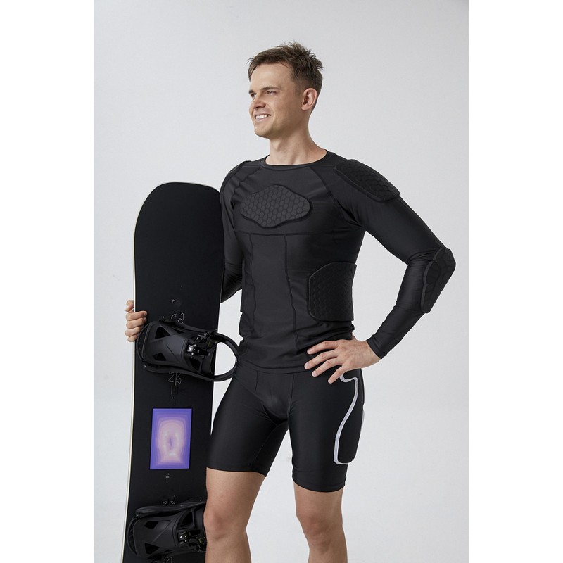 Topeter Adult Compression Padded Shirt Protective T-Shirt Rib Chest Back