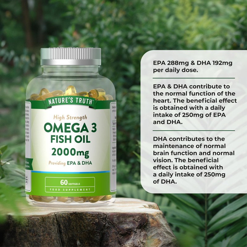 Nature's Truth Omega 3 Fish Oil 2000mg - 60 Softgels