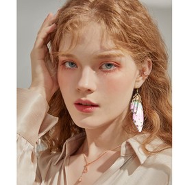 BELLA-Bee Butterfly Wing Drop Dangle Earrings Gold Plated Crystal Rhinestone for women wedding Jewelry (Color mixing- GD A(B))…