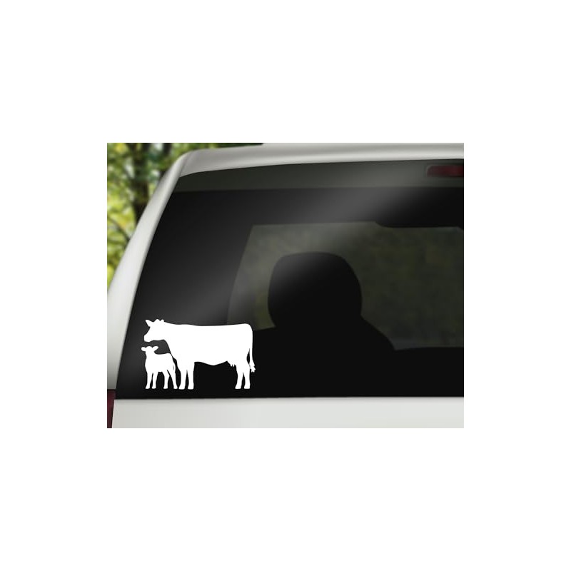 Cow & Calf Decal | Ranch Car Sticker | 6.5"