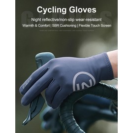 INBIKE Cycling Gloves Full Finger MTB Gloves for Winter Fall Mountain Bike Gloves Gel Padded Touchscreen Non-slip for Men Women