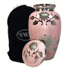 Human Funeral Cremation Urn, Large Size Pink Human Ash Urn