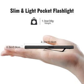 Bttfere 2 Pack Pocket Flashlight EDC Clip Light with Magnetic Base - 675 Lumen USB-C Rechargeable Slim Flat IPX4 Waterproof Dual Modes Compact LED Flashlight for Camping Travel Emergency