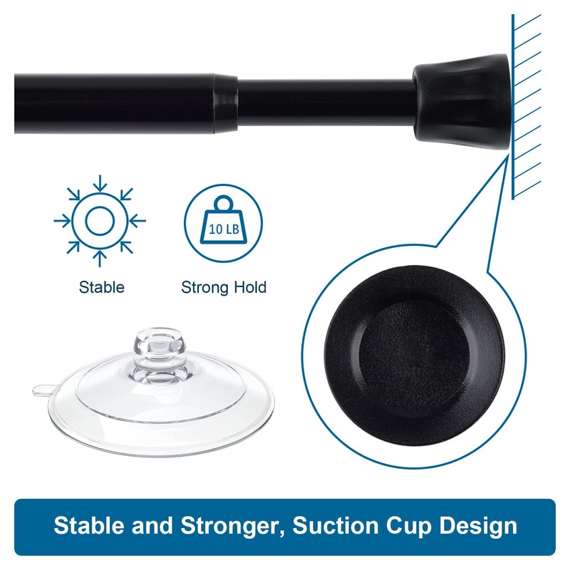 TYRON Small Tension Curtain Rod Adjustable 7 to 10.5 Inch,