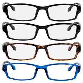 TruVision Readers - 9501HP - 4 pk -2 Black 1Tort 1Blue - 1.25