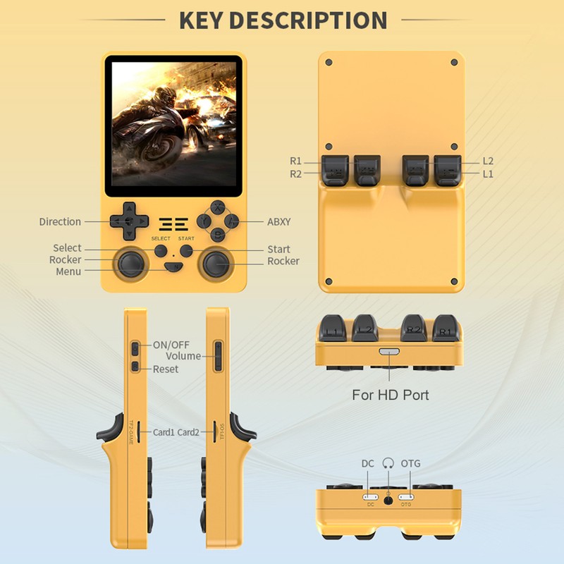 Powkiddy Handheld Game 4.0-inch IPS High-clear Screen, Open Source Game