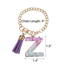 QUARKZMAN Letter Z Cup Chain, Key Chain, Initial Letter Pendant Decorations Handle Chain, Cute Decor Accessories (Letter-Z, Hexagonal Shaped)