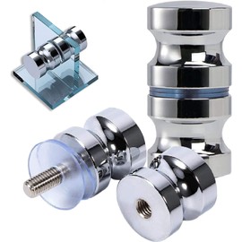 2 Pieces Round Glass Shower Door Knob - Stainless Steel (Model-D)