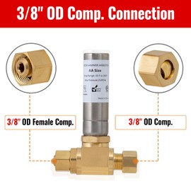 SUNGATOR 3/8" Water Hammer Arrestor, 3/8 Inch Male Comp. × 3/8 Inch Female Comp. Tee Stainless Steel Water Hammer Arrestor for Dishwasher, Toilet, Stop Pipe Banging and Knocking