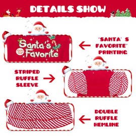 EXPAWLORER Dog Christmas Dresses for Small Dogs and Puppies, Girl Dog Dress Shirt Santa's Favorite Holiday Party Clothes Warm Cotton Skirt