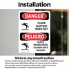(2 Pack) Floor Slippery When Wet Bilingual OSHA Danger Sign