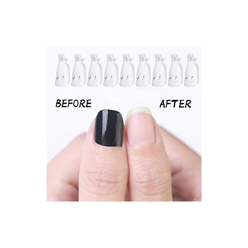 HiMo 10PC Plastic Acrylic Nail Art Soak Off Cap Clip