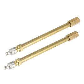 Hihaha Tire Valve Stem Air Inflation Extension Adapto/Outer for Car Motorcycle/Durable 4.72" / Brass Tone 2 Pcs