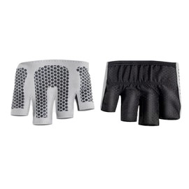 Alomejor Damen Micro Yoga Pilates Anti Rutsch Silikon 4 Finger Minimalistische Halbhandschuhe für Fitness Workout (Schwarz S 17,5 cm / 6,9 Zoll)