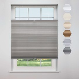 Linen Avenue Cordless Cellular Top Down Bottom Up Light Filtering Shade 19 W x 66 H, Platinum (Arrives 1/4" Narrower)