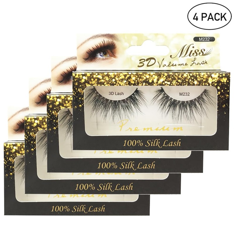 [4 PACKS] Miss Lashes 3D Volume Tapered False Eyelash Extension