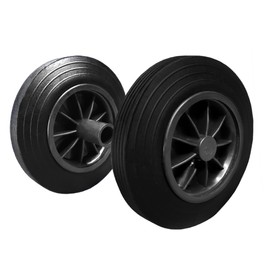 Wheelie Bin Wheel Replacement Wheels 200mm Nose Wheel for Domestic Bins Set Consists of 2 Wheels - Rubber Wheels - Black