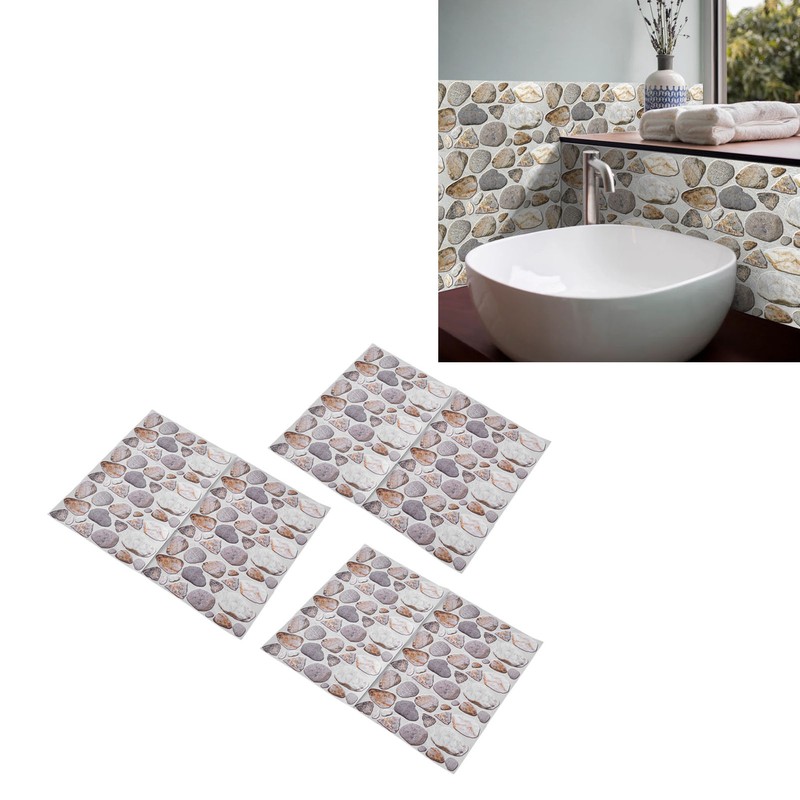 18PCS Tile Stickers Strong Reflection Water Oil Proofing Strong Layering