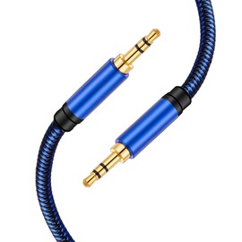 Tunghey 8M Braided 3.5mm Male to Male Stereo Aux Cable Compatible with Car/Home Stereos, Speakers, Headphones