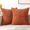 MIULEE Rust Corduroy Pillow Covers Pack of 2 Boho Fall