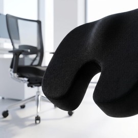 Cojín Ortopédico de Memory Foam para Asiento, Cojín Ergonómico para Silla de Oficina, Auto y Hogar, Soporte para Coxis y Cadera, con Funda Lavable (Gris Oscuro)